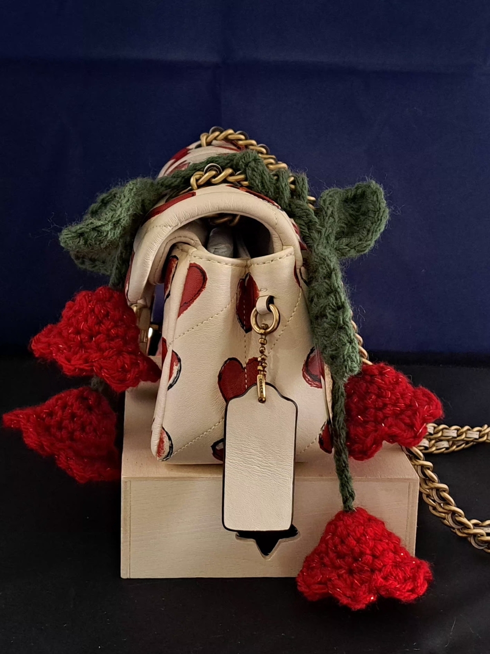 Red Flower Crochet Charms